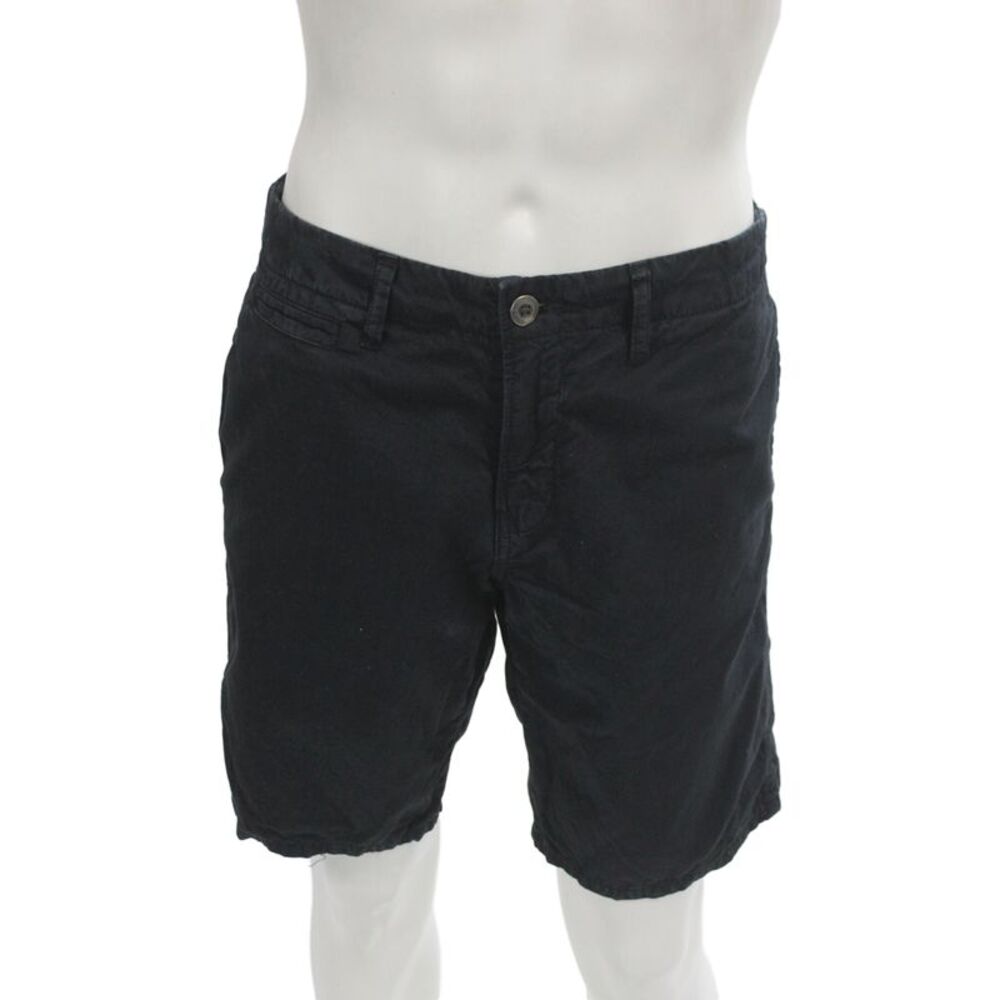Paperbacks Mens Chino Shorts Black Cotton Button Size 33